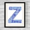 Bespoke Personalised Alphabet Letter Word Art Print