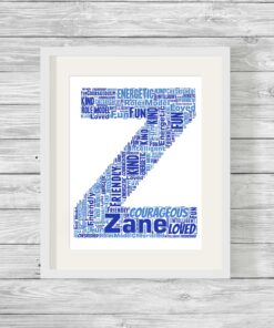 Bespoke Personalised Alphabet Letter Word Art Print