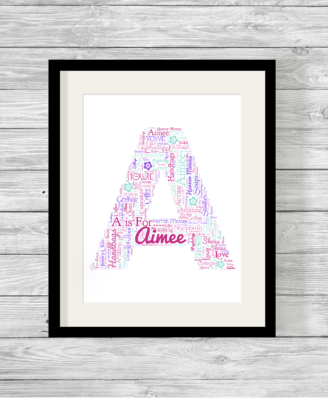 Bespoke Personalised Alphabet Word Art Print