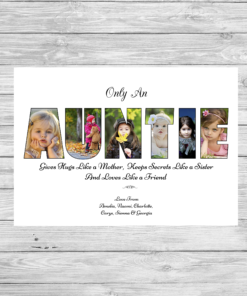 Bespoke Personalised Auntie Photo Collage Prints