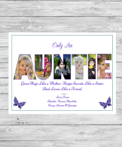 Bespoke Personalised Auntie Photo Collage Prints