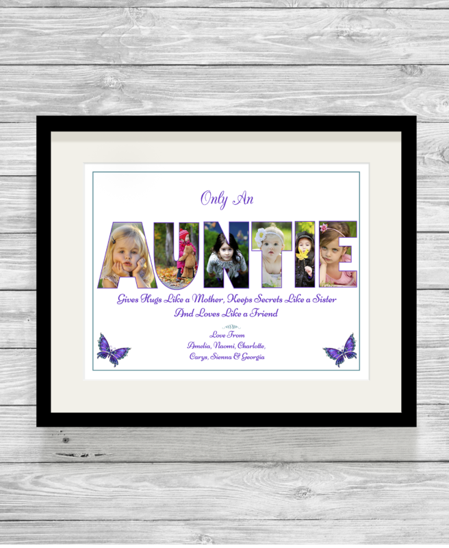 Bespoke Personalised Auntie Photo Collage Prints
