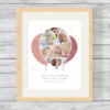 Bespoke Personalised Balloon Shape Photo Collage Print Pink