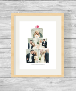 Bespoke Personalised Wedding Cake Shape Photo Collage Print