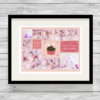 Bespoke Personalised Cake Smash Photo Collage Print in Pink