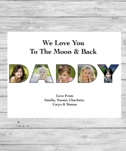 Personalised Daddy Photo Collage Word Art Print