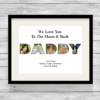 Personalised Daddy Photo Collage Word Art Print