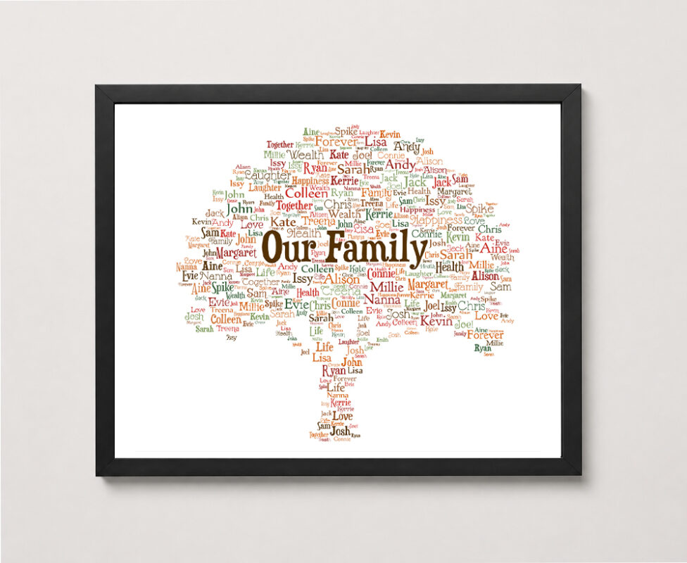 Family Tree Design Personalised Word Art Print