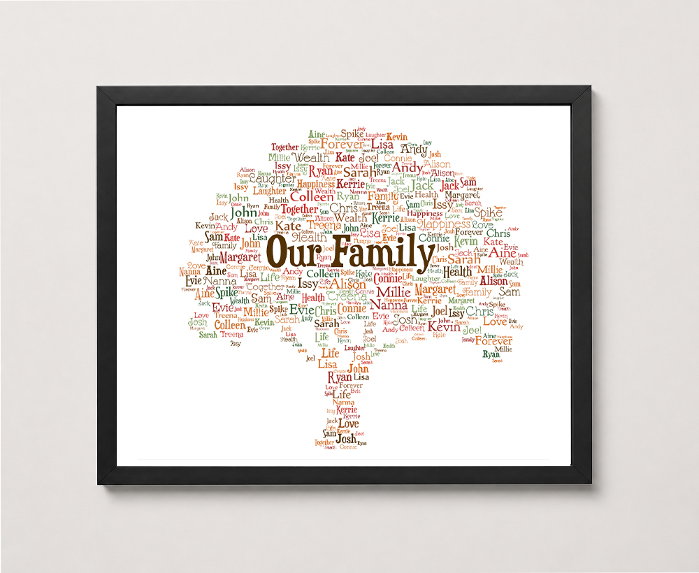 Family Tree Design Personalised Word Art Print