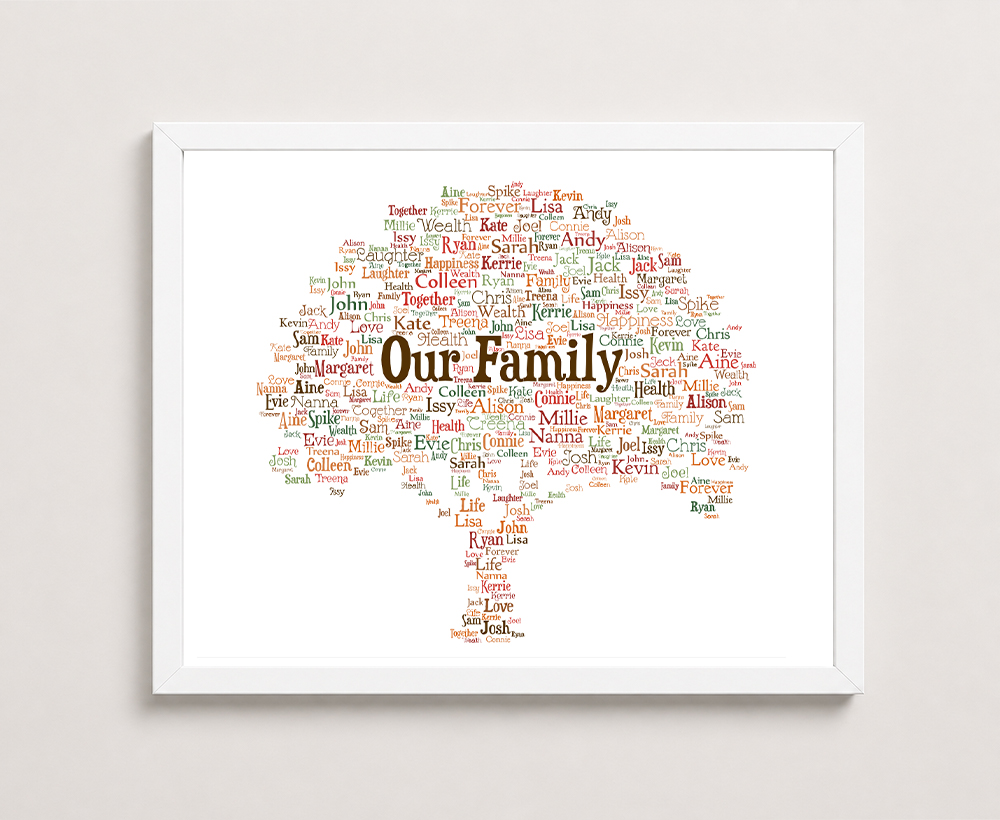 Family Tree Design Personalised Word Art Print