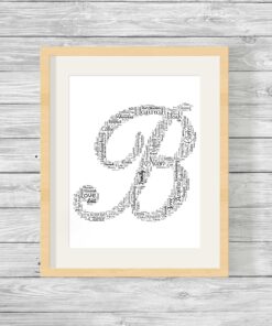 Alphabet Shape Design Personalised Word Art Print
