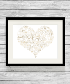 Fancy Heart Design Personalised Word Art Print
