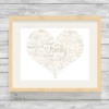 Fancy Heart Design Personalised Word Art Print