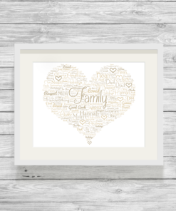 Fancy Heart Design Personalised Word Art Print