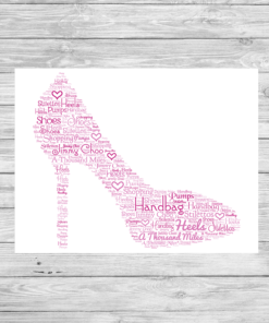 Bespoke Personalised Shoe Word Art Print