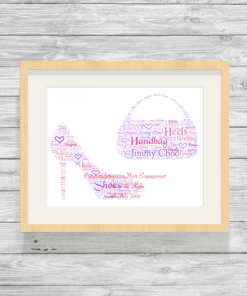 Bespoke Personalised Shoe and Handbag Word Art Print
