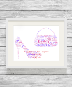 Bespoke Personalised Shoe and Handbag Word Art Print