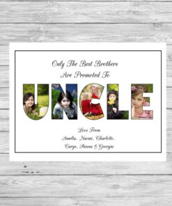 Personalised Uncle Photo Collage Word Art Print