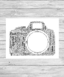Personalised Bespoke Camera Photography Word Art Picture Gift