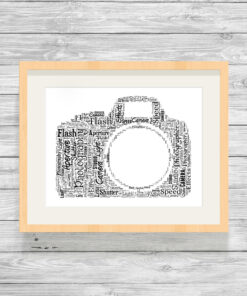 Personalised Bespoke Camera Photography Word Art Picture Gift