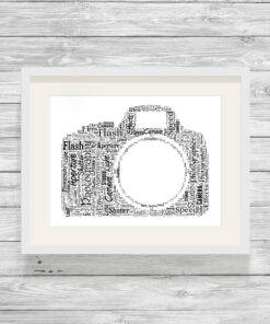 Personalised Bespoke Camera Photography Word Art Picture Gift