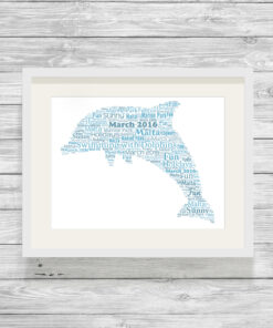 Personalised Bespoke Dolphin Word Art Print Gift