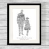 Bespoke Personalised Father and Daughter Word Art Print
