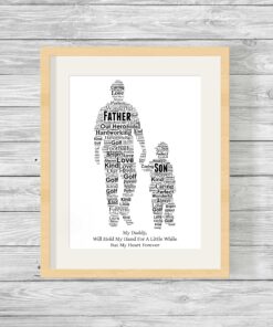 Bespoke Personalised Father and Son Word Art Print