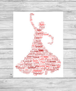 Personalised Flamenco Dancer Word Art Print