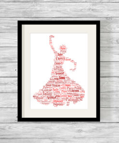 Personalised Flamenco Dancer Word Art Print