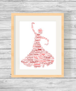 Personalised Flamenco Dancer Word Art Print