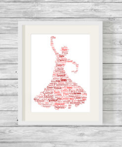 Personalised Flamenco Dancer Word Art Print