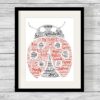 Bespoke Personalised Ladybird Word Art Print