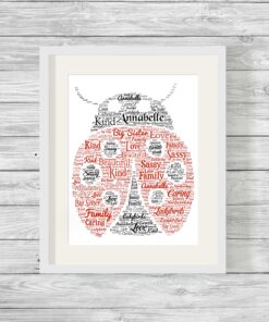 Bespoke Personalised Ladybird Word Art Print