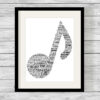 Personalised Bespoke Music Word Art Print