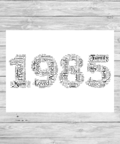 Bespoke Personalised Special Year Word Art Print