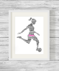 Bespoke Personalised Girl Footballer Word Art Print