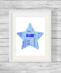Bespoke Personalised Star Word Art Print