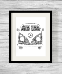 Bespoke Personalised Campervan Word Art Print