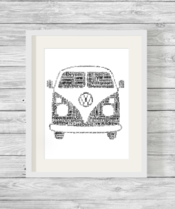 Bespoke Personalised Campervan Word Art Print