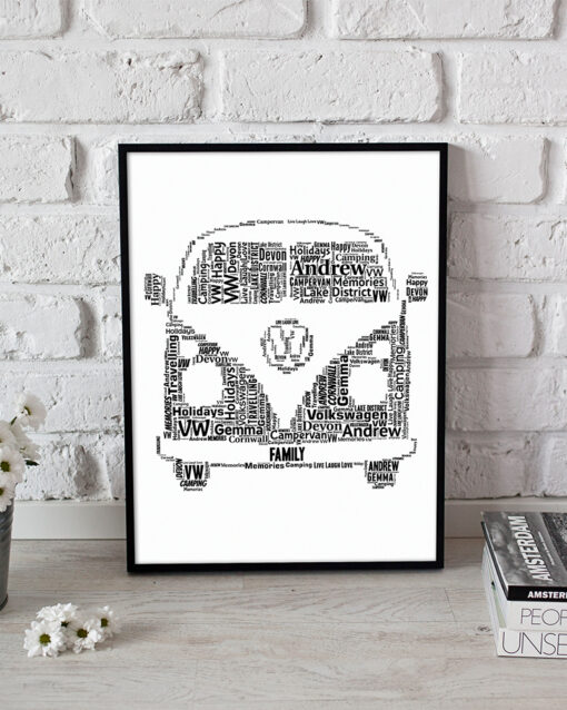 Bespoke Personalised Campervan Word Art Print