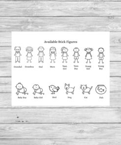 Personalised Stick Family Picture Print