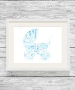 Personalised Baby Pram Word Art Picture Gift