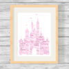 Personalised Disney Castle Word Art Picture Print