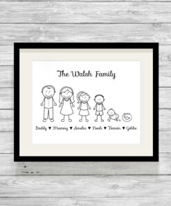Personalised Stick Family Picture Print