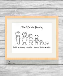 Personalised Stick Family Picture Print