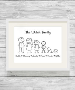 Personalised Stick Family Picture Print