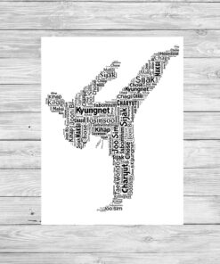 Personalised Taekwondo Word Art Picture Gift