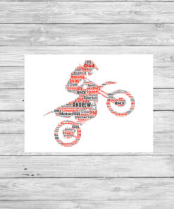 Personalised Bespoke Motocross Word Art Print Picture