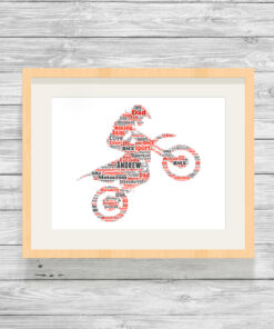 Personalised Bespoke Motocross Word Art Print Picture